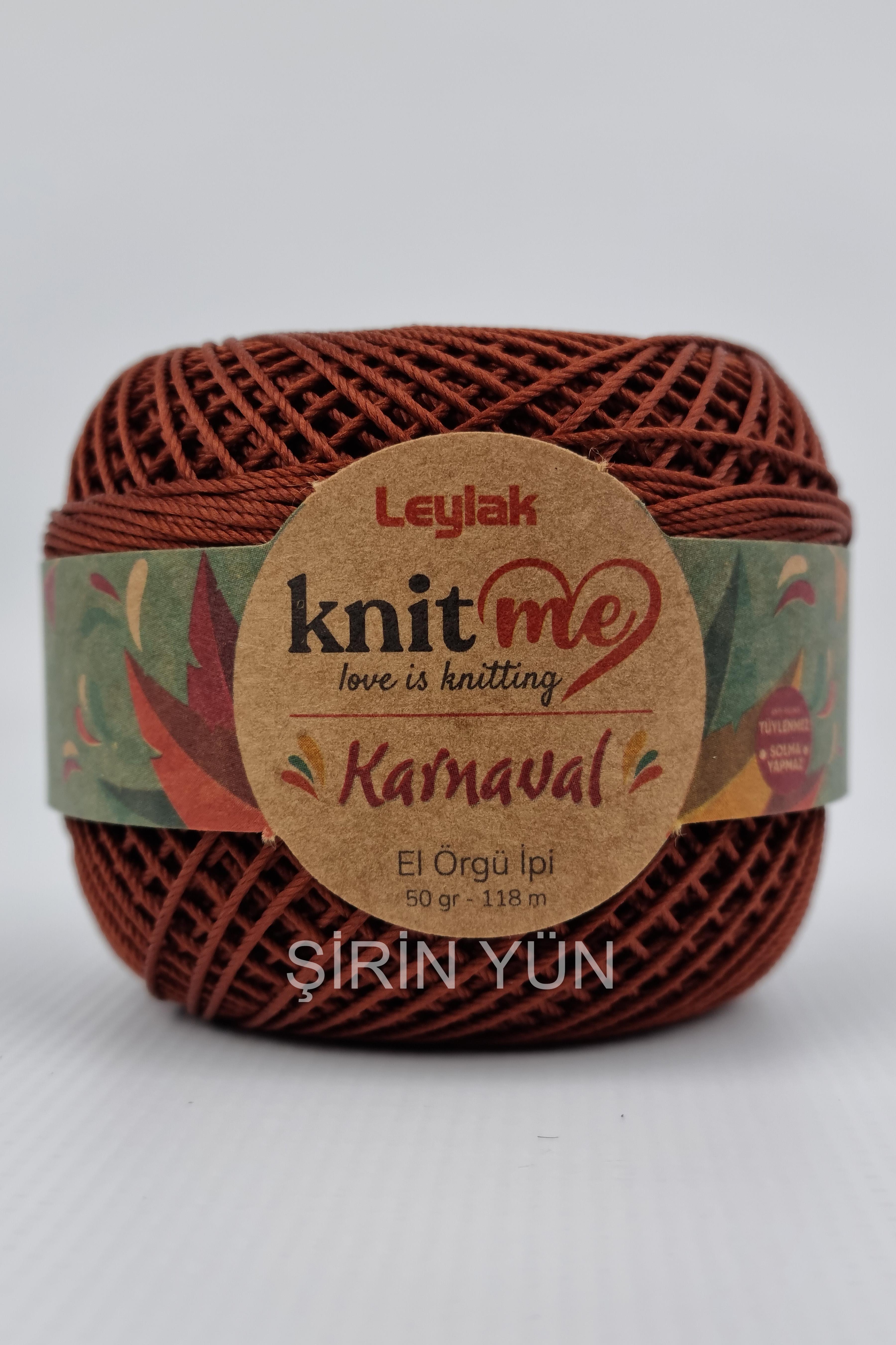 Knitme Karnaval Örgü İpi 50 Gram 118 Metre 20 Kat Koyu Bakır 79