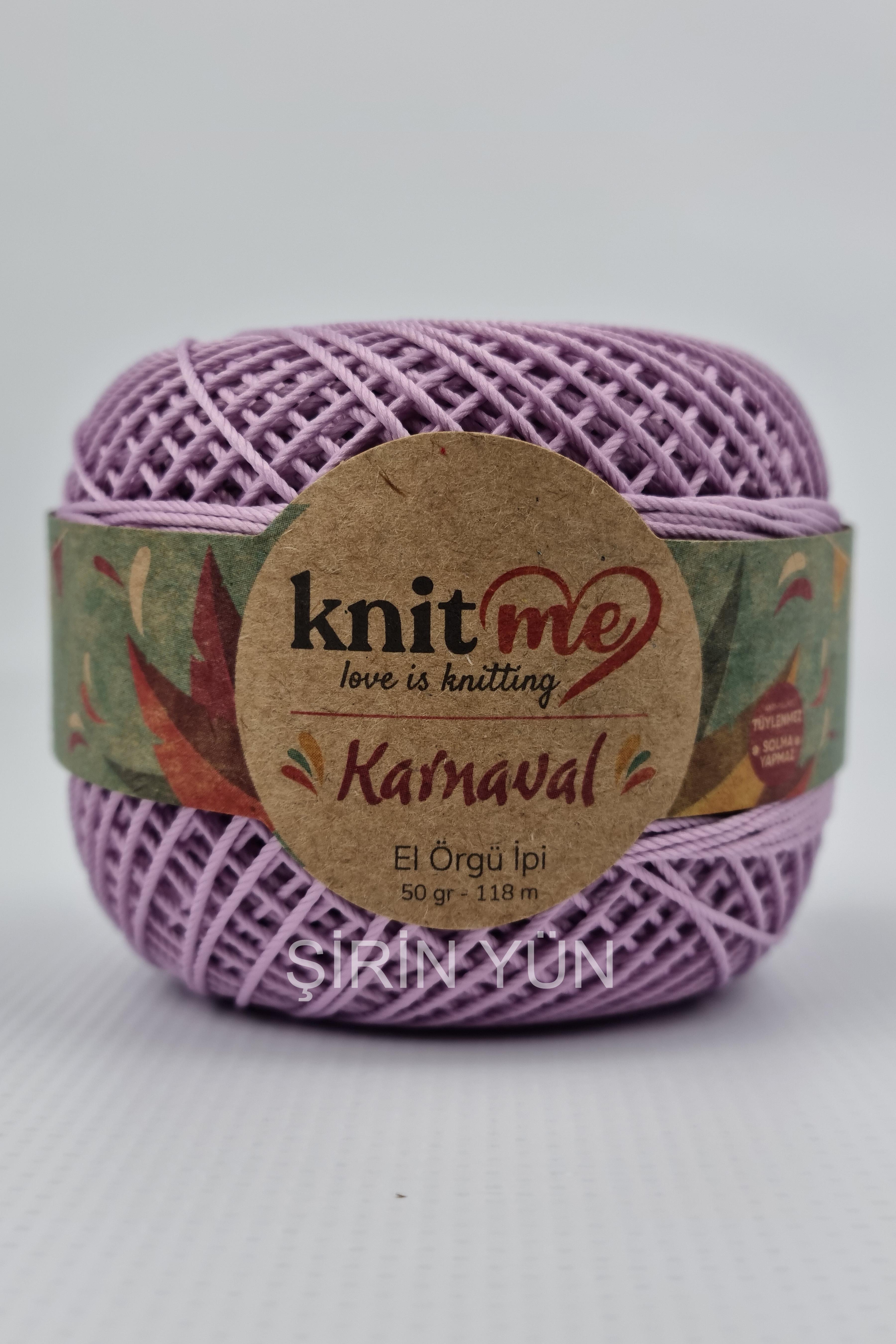 Knitme Karnaval Örgü İpi 50 Gram 118 Metre 20 Kat Lila 1791