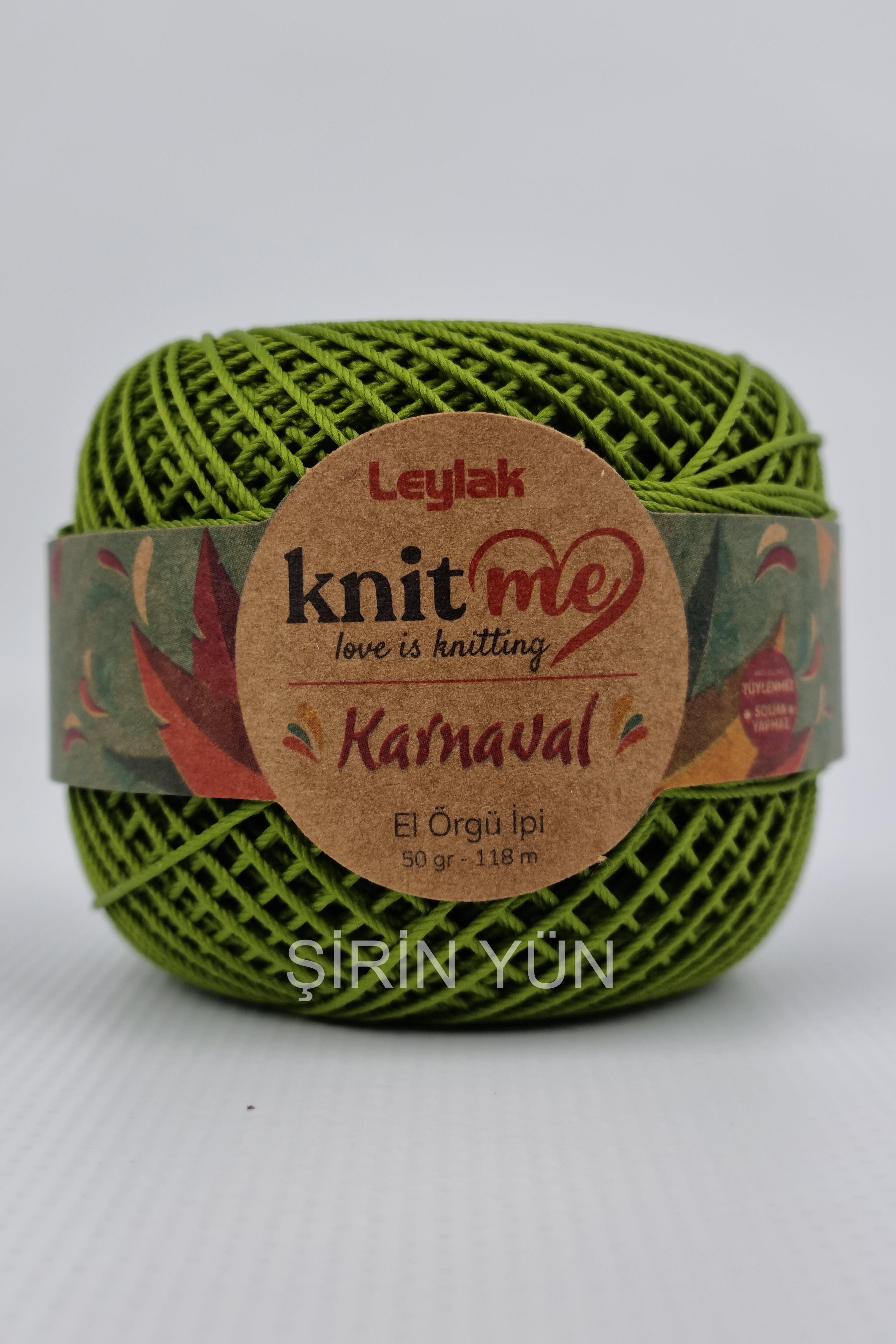 Knitme Karnaval Örgü İpi 50 Gram 118 Metre 20 Kat Fıstık Yeşili 61