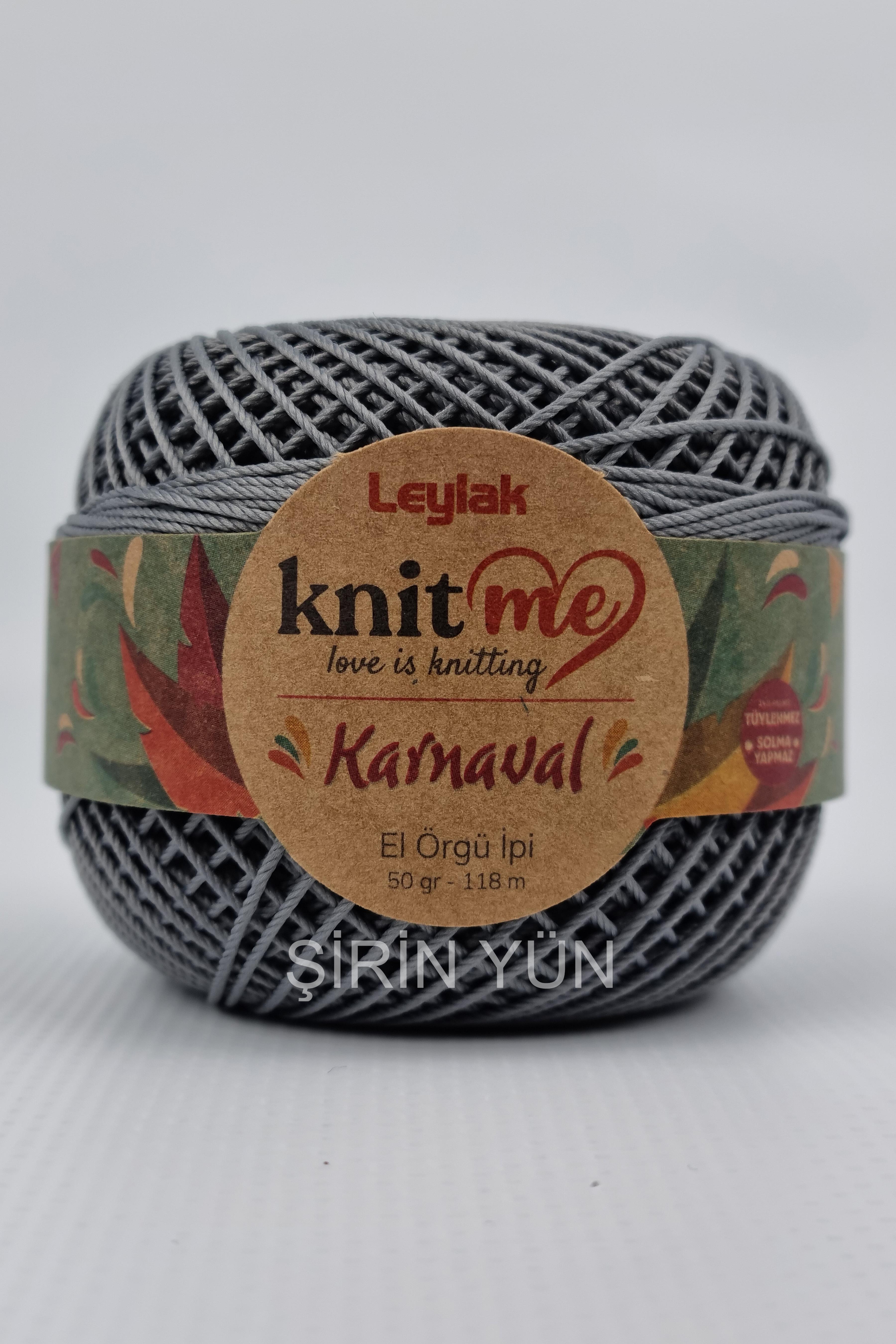 Knitme Karnaval Örgü İpi 50 Gram 118 Metre 20 Kat Füme 8097