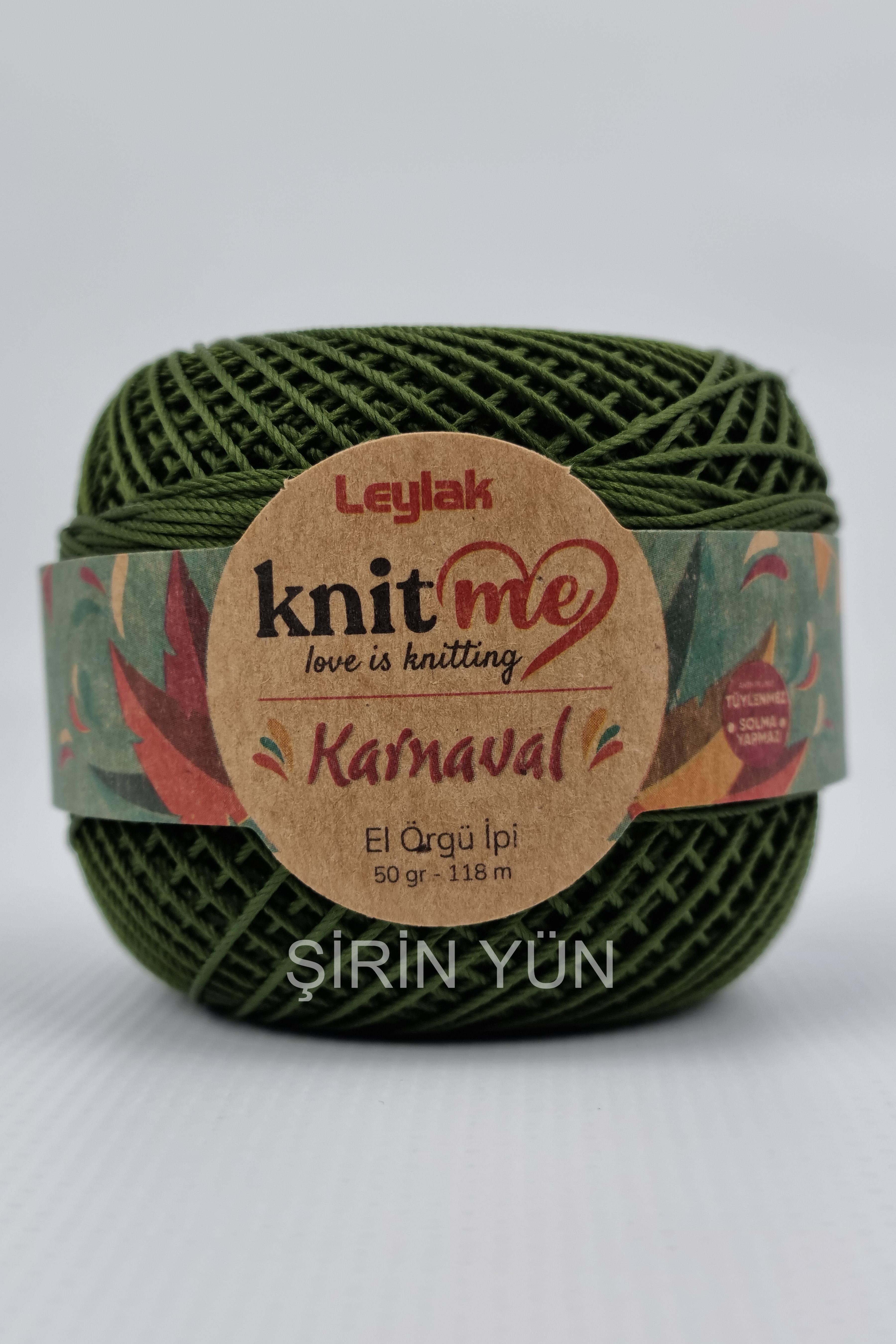 Knitme Karnaval Örgü İpi 50 Gram 118 Metre 20 Kat Çam Yeşili 62