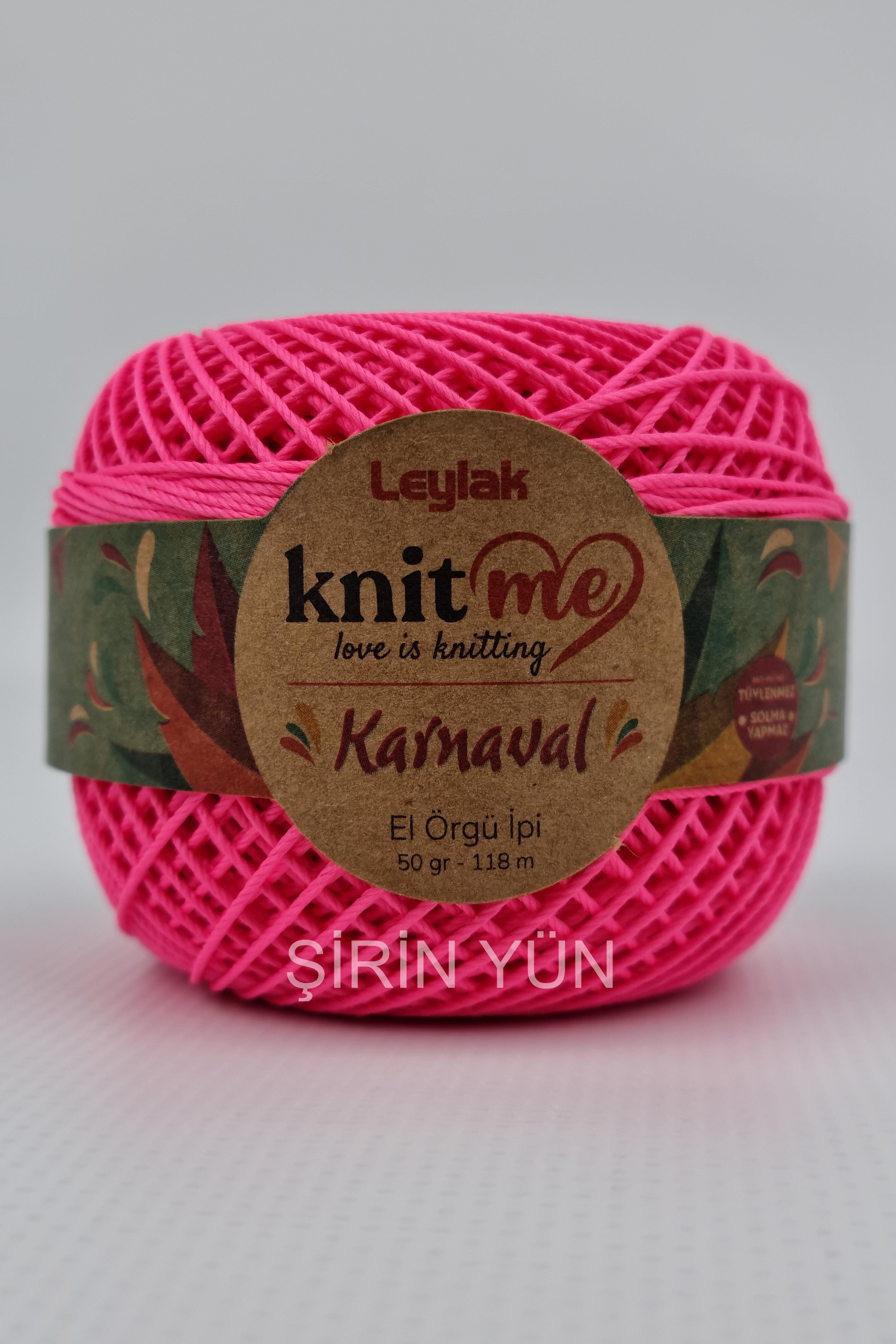 Knitme Karnaval Örgü İpi 50 Gram 118 Metre 20 Kat Neon Pembe 2314