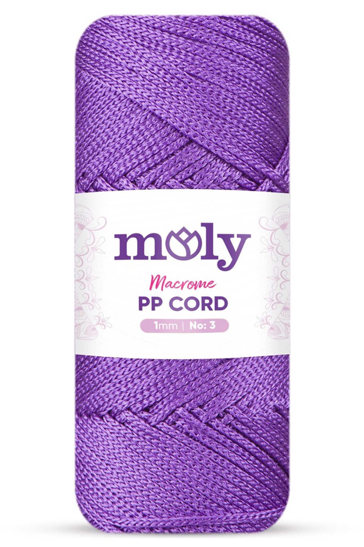 Moly PP Cord Polyester Makrome No:3 1mm 141-Eflatun Örgü İpi