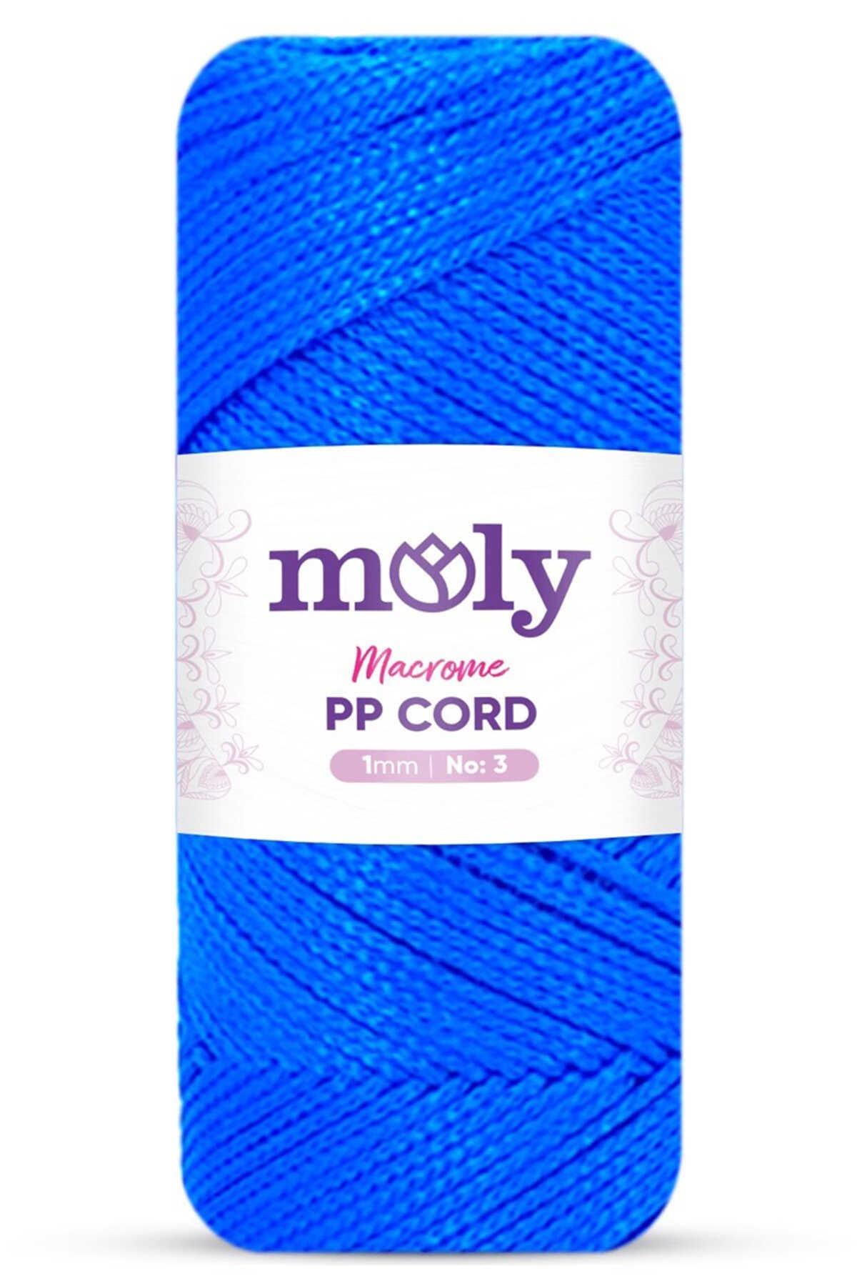 Moly PP Cord Polyester Makrome No:3 1mm 245-Mavi Örgü İpi