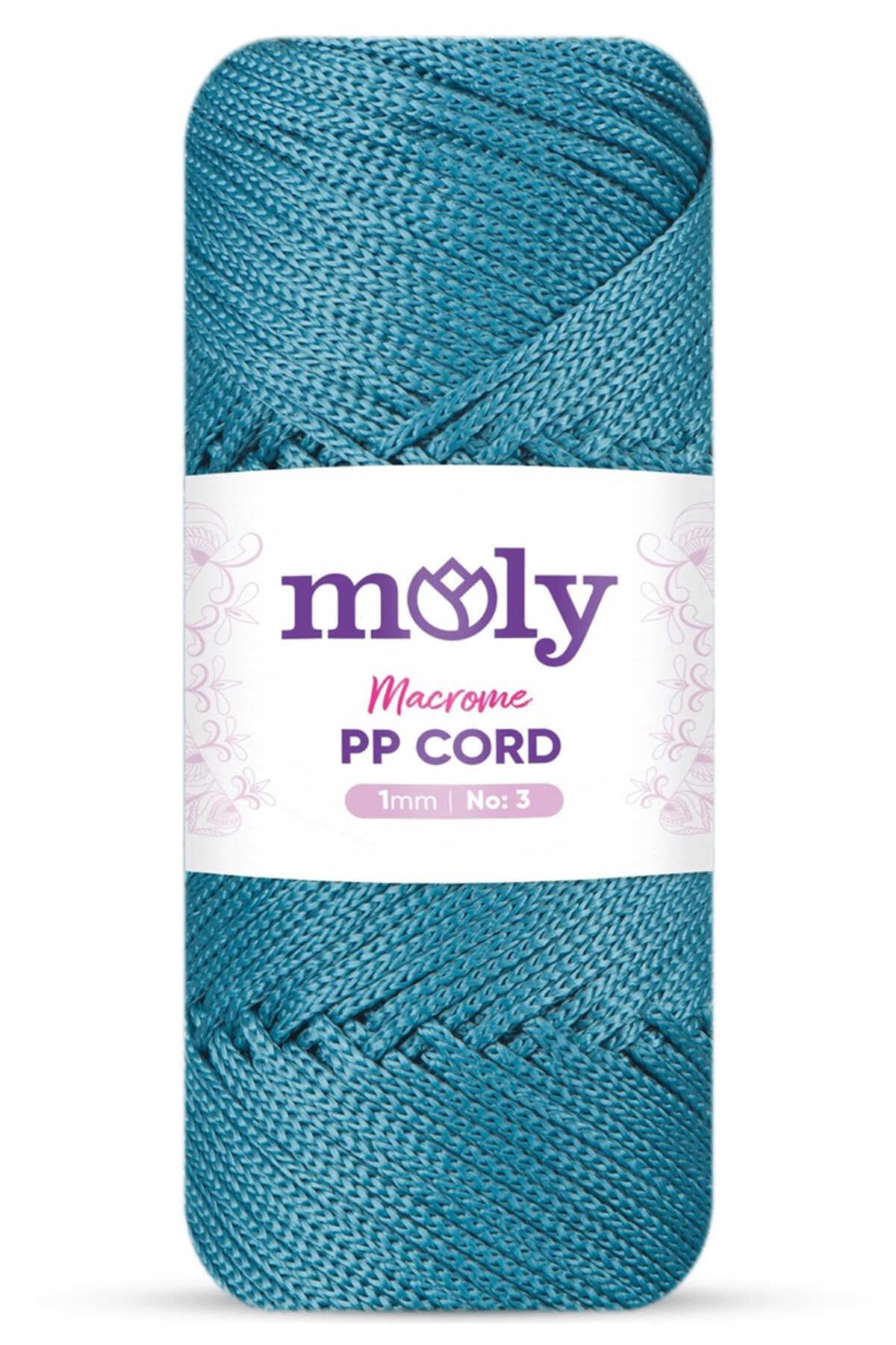 Moly PP Cord Polyester Makrome No:3 1mm 238-Petrol Örgü İpi