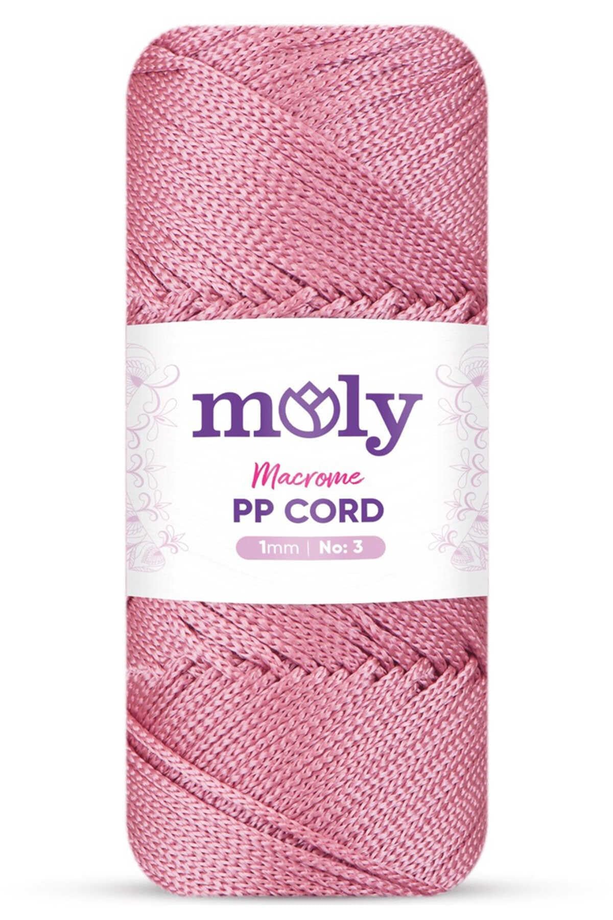 Moly PP Cord Polyester Makrome No:3 1mm 090-Gül Kurusu Örgü İpi