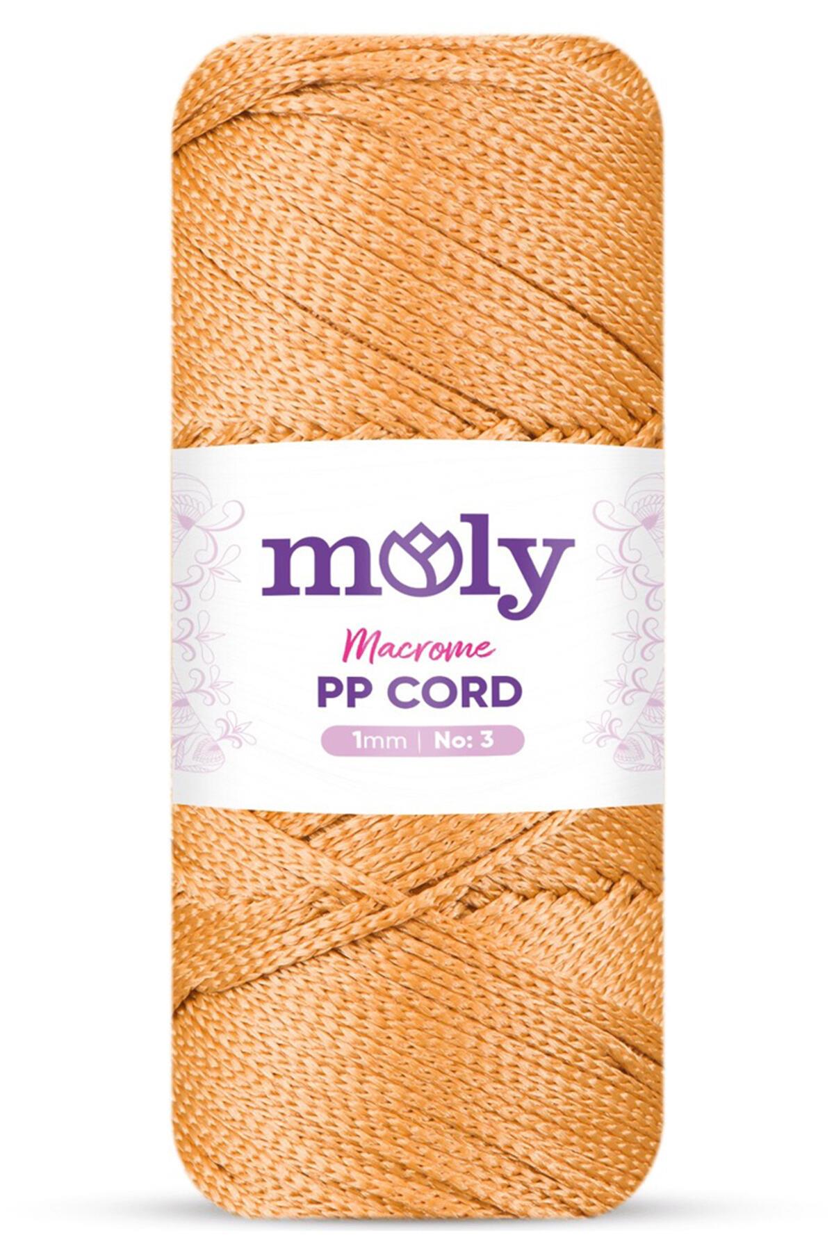 Moly PP Cord Polyester Makrome No:3 1mm 049-Sarı Örgü İpi