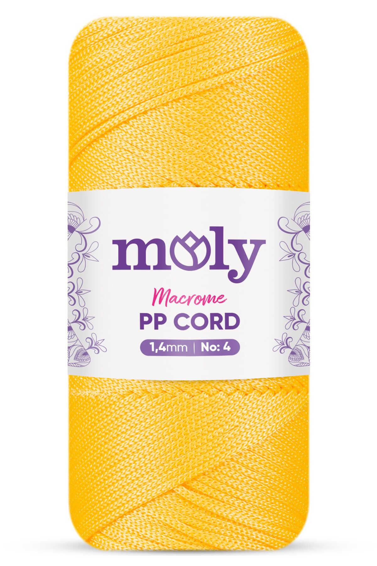 Moly PP Cord Polyester Makrome No:4 1,4mm 056-Sarı Örgü İpi 200 Gram