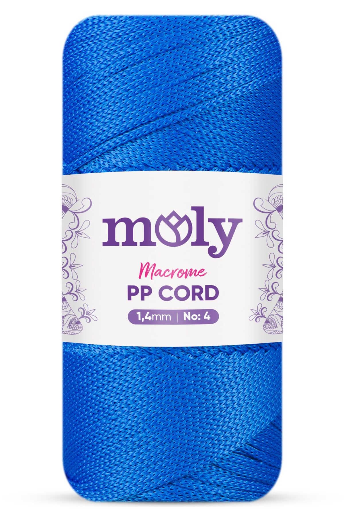 Moly PP Cord Polyester Makrome No:4 1,4mm 240-Çivit Mavi Örgü İpi 200 Gram