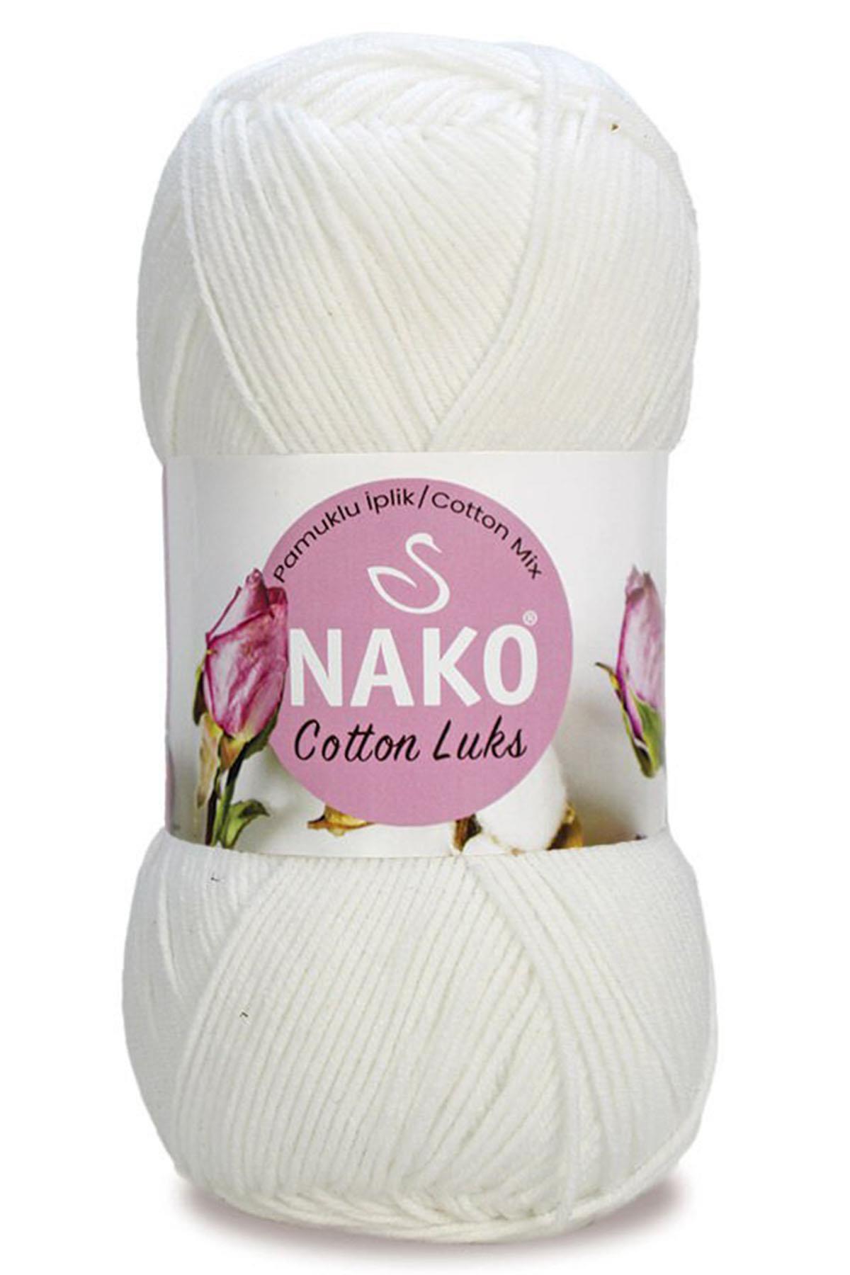 Nako Cotton Lüks 97569 Beyaz Örgü İpi