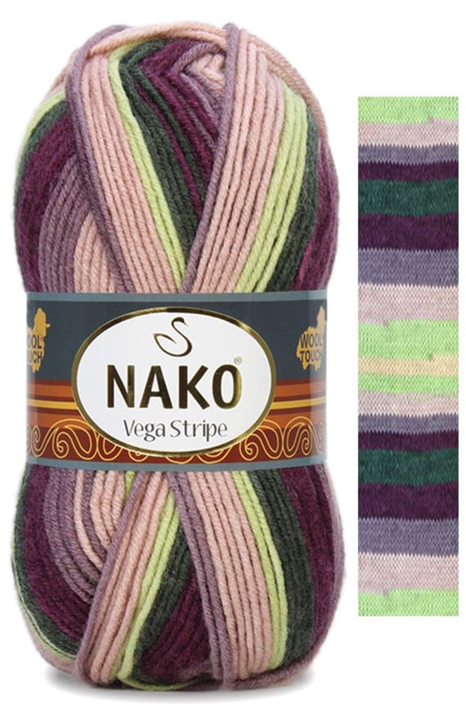 Nako Vega Stripe 82414 El Örgü İpi