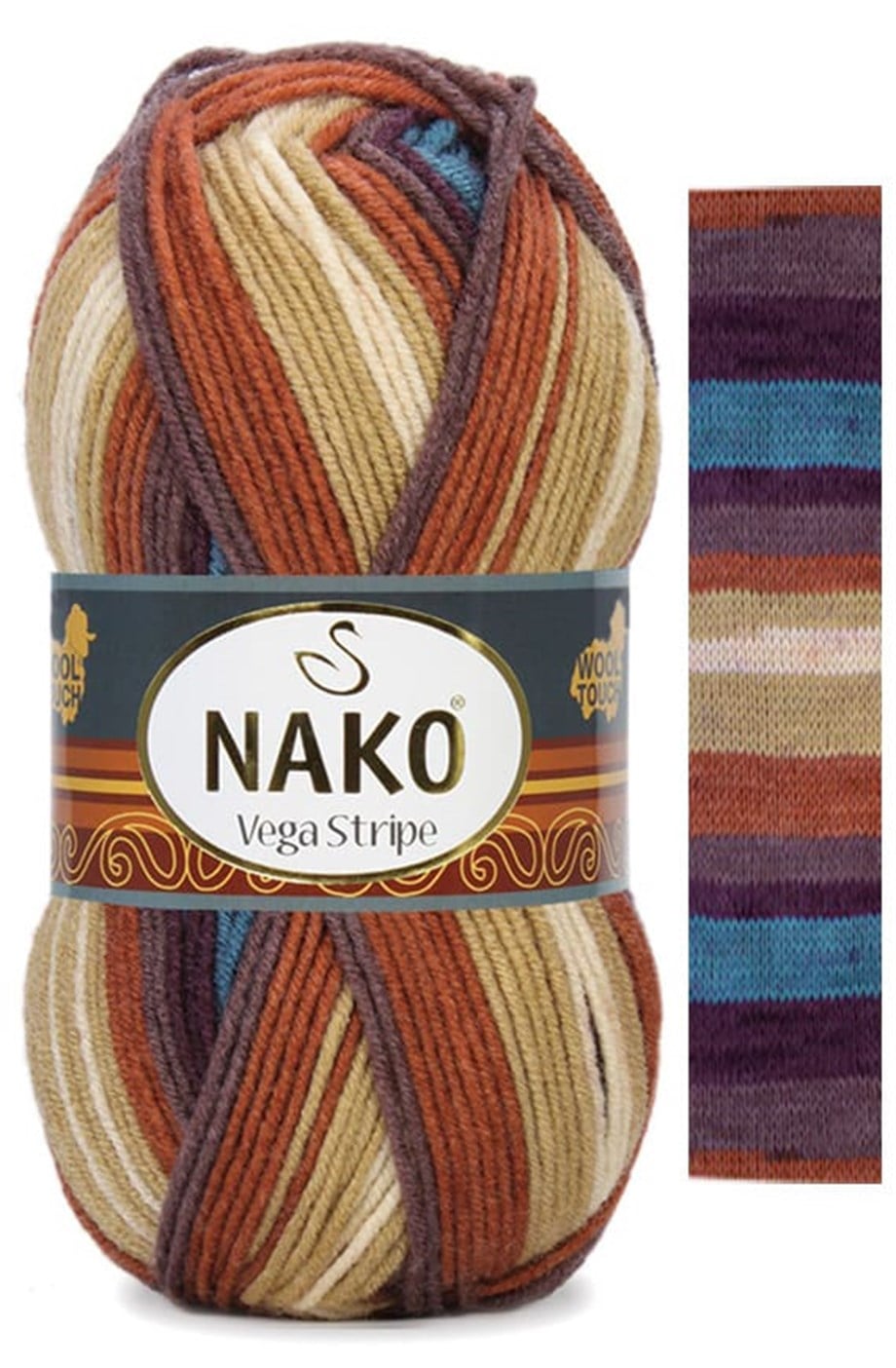 Nako Vega Stripe 82420 El Örgü İpi