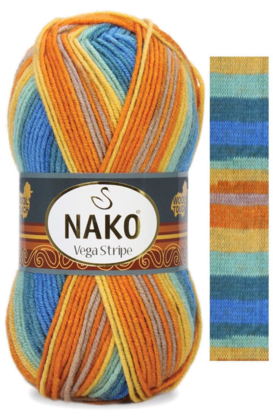 Nako Vega Stripe 82421 El Örgü İpi