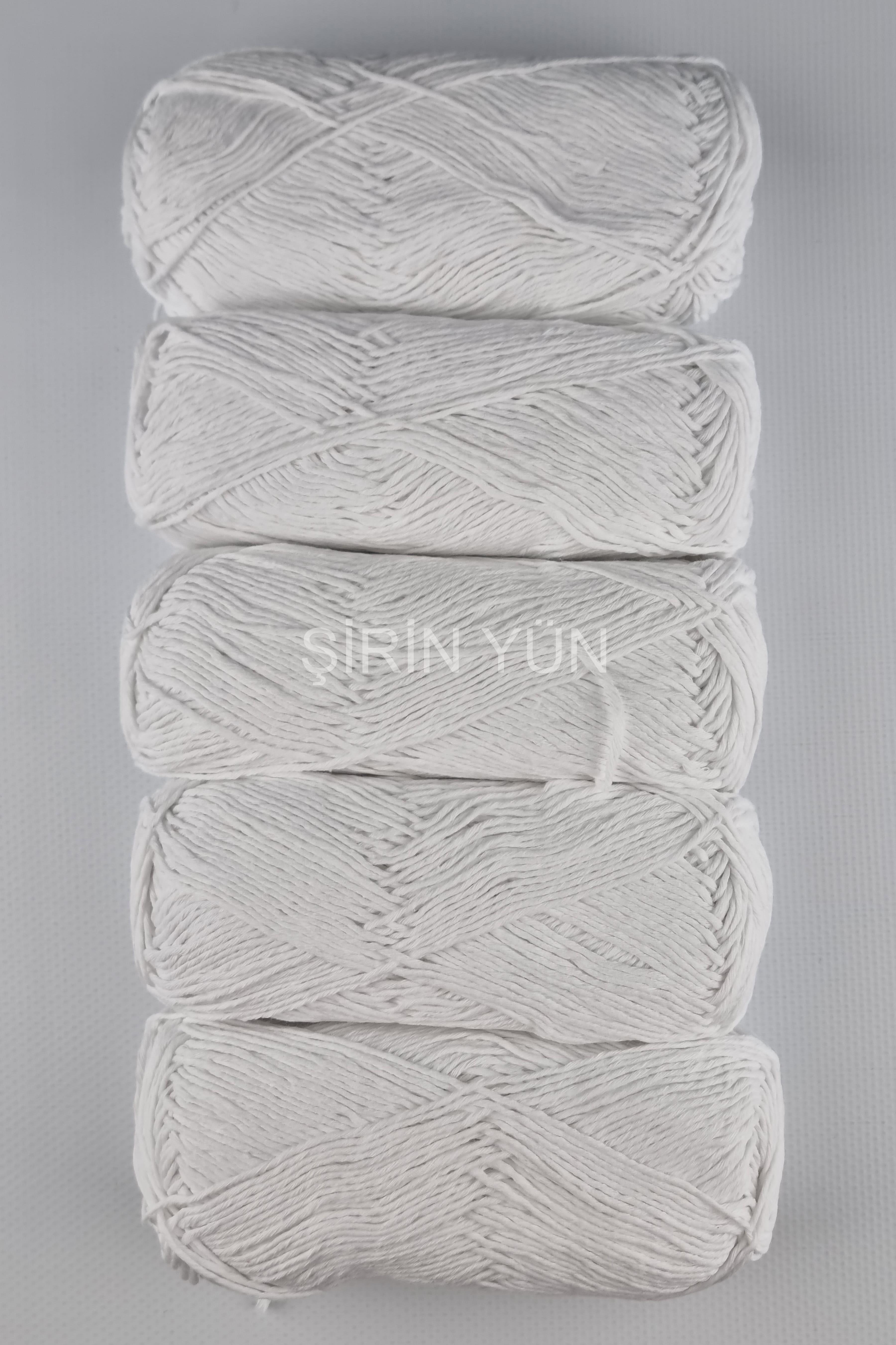 Natural Cotton El Örgü İpi 5'li Paket Beyaz