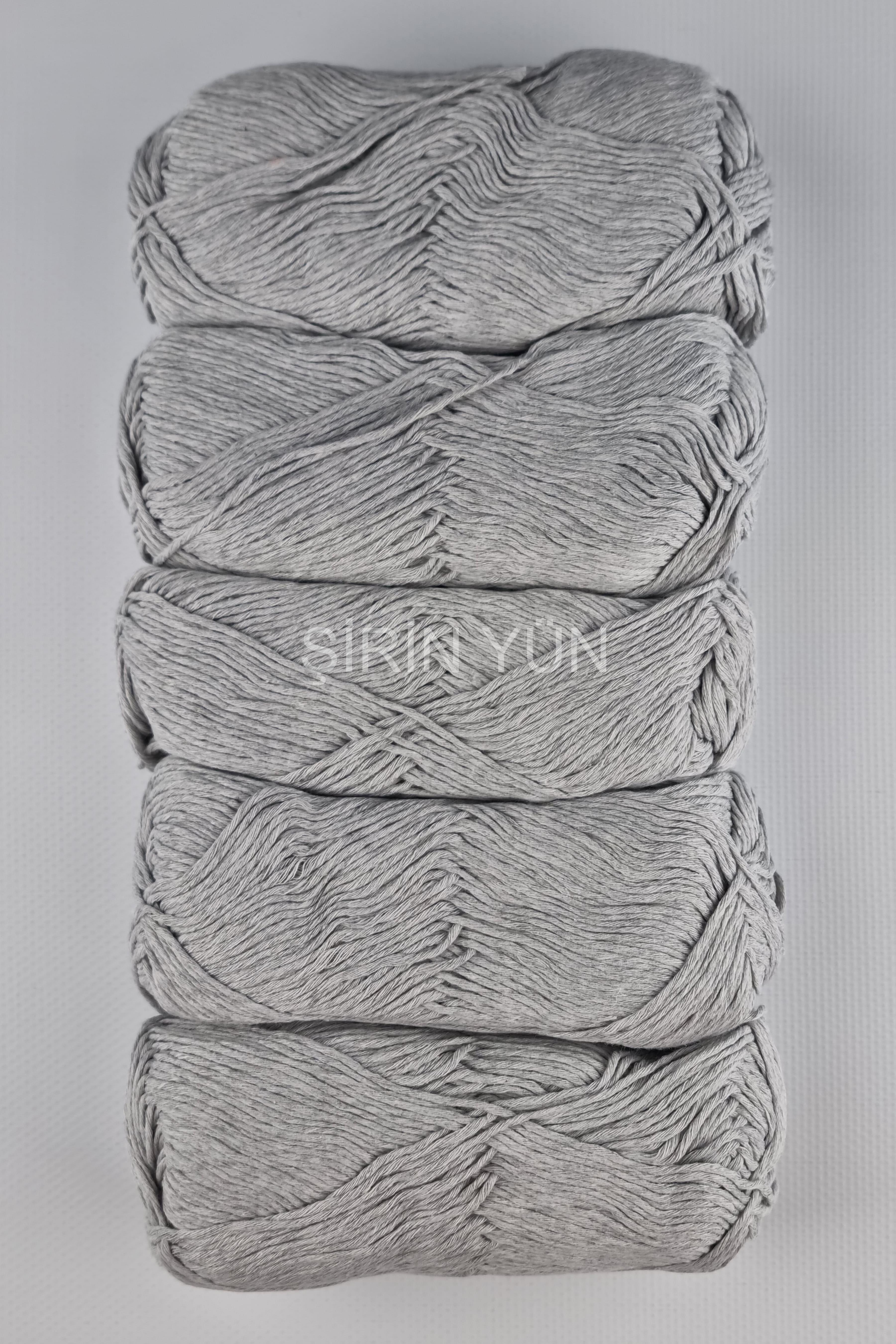 Natural Cotton El Örgü İpi 5'li Paket Gri