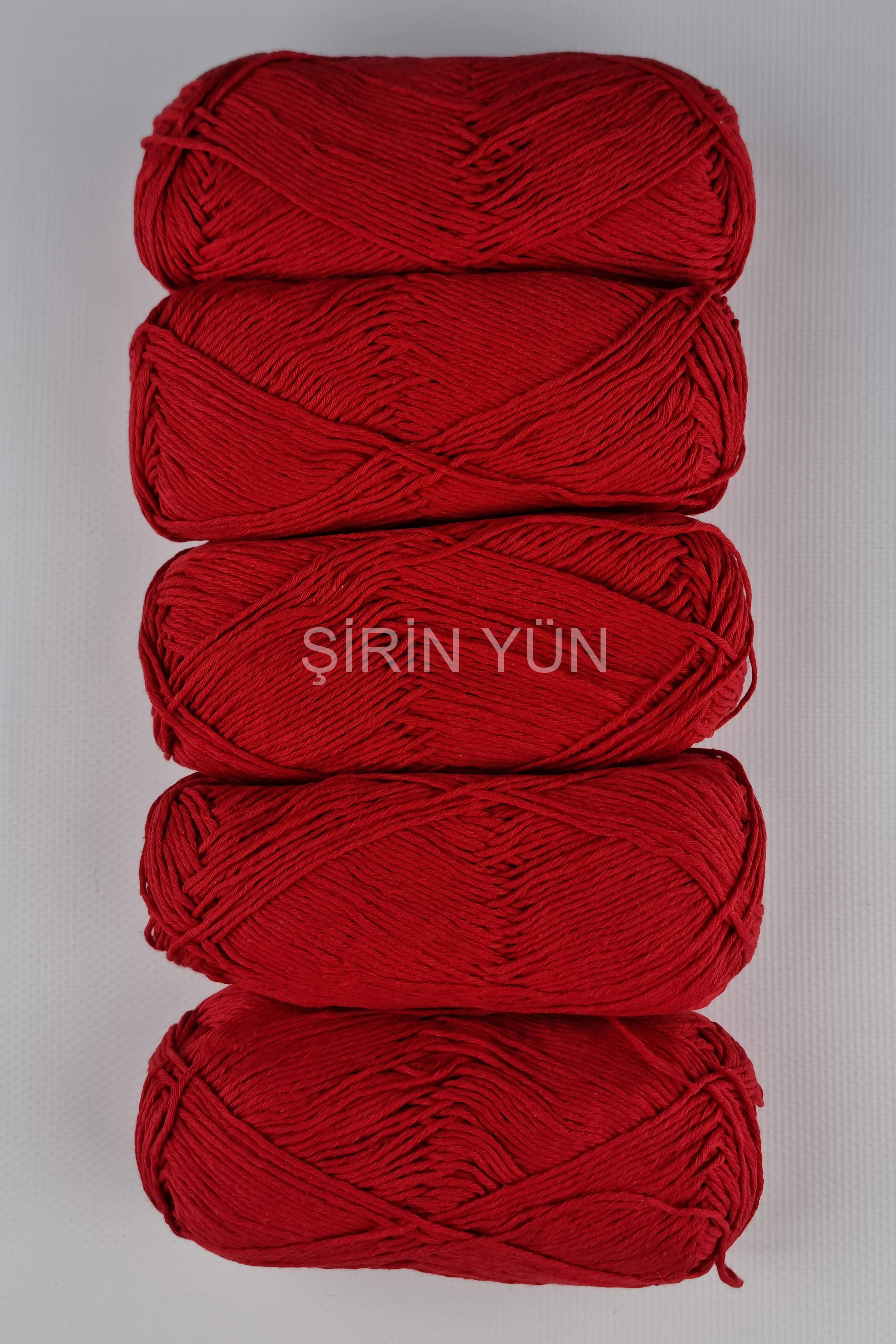 Natural Cotton El Örgü İpi 5'li Paket Kırmızı