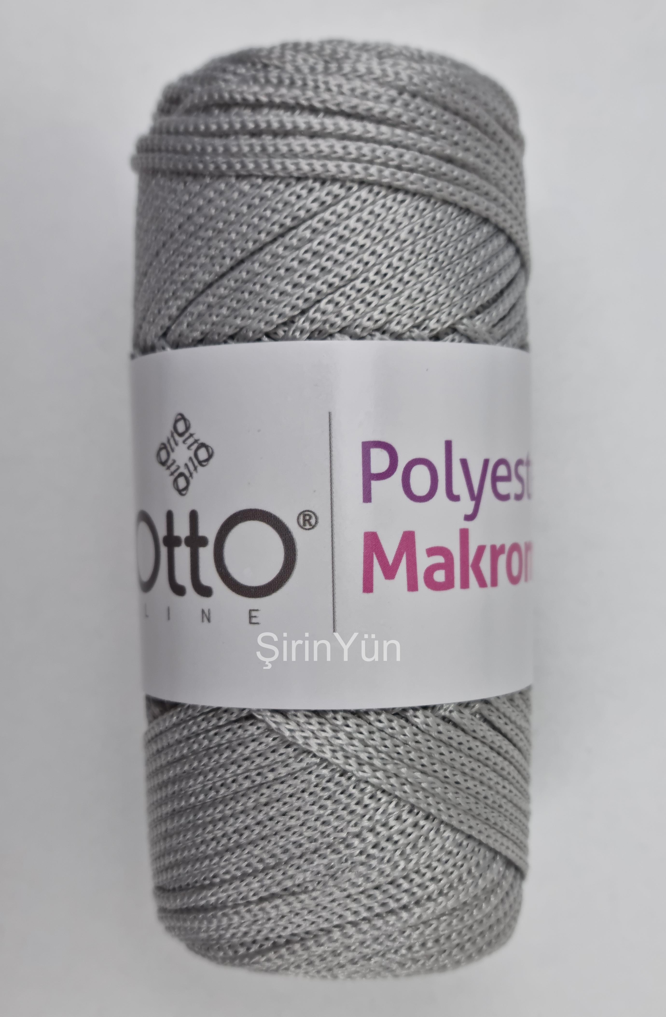 Otto Polyester Makrome Örgü İpi Açık Gri