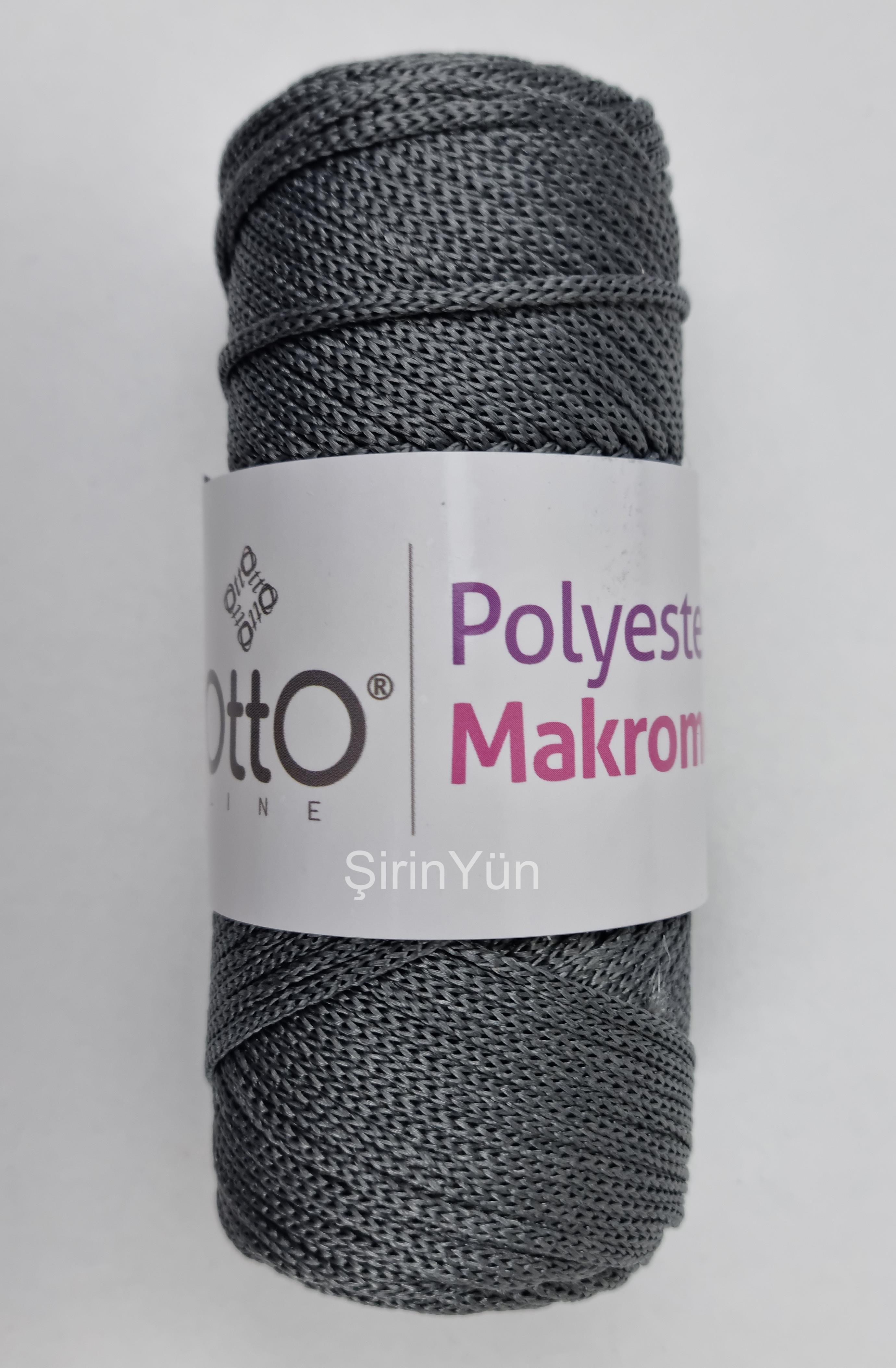 Otto Polyester Makrome Örgü İpi Koyu Gri 