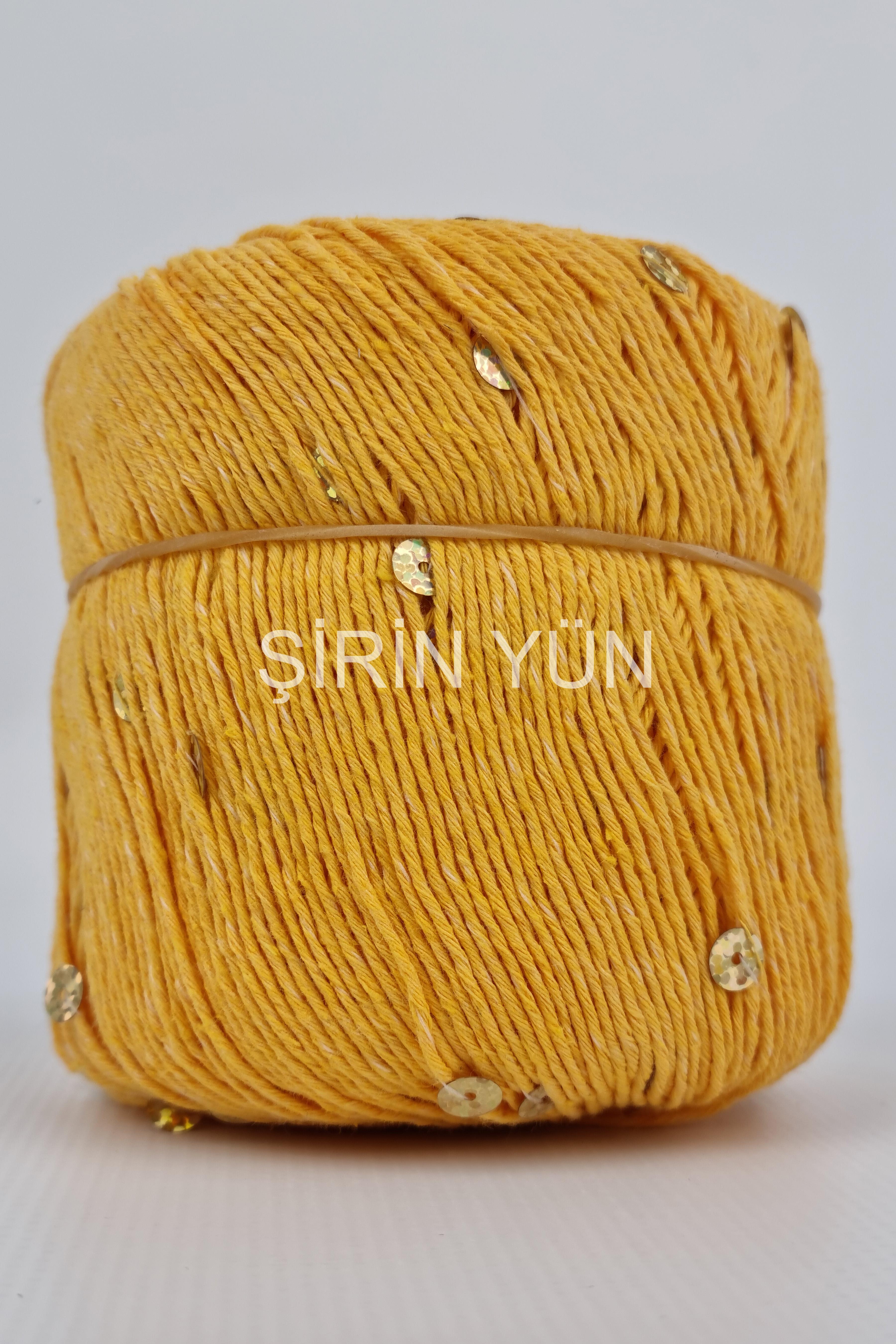 Pullu Örgü İpi 50 Gram 100 Metre Koyu Sarı 2705