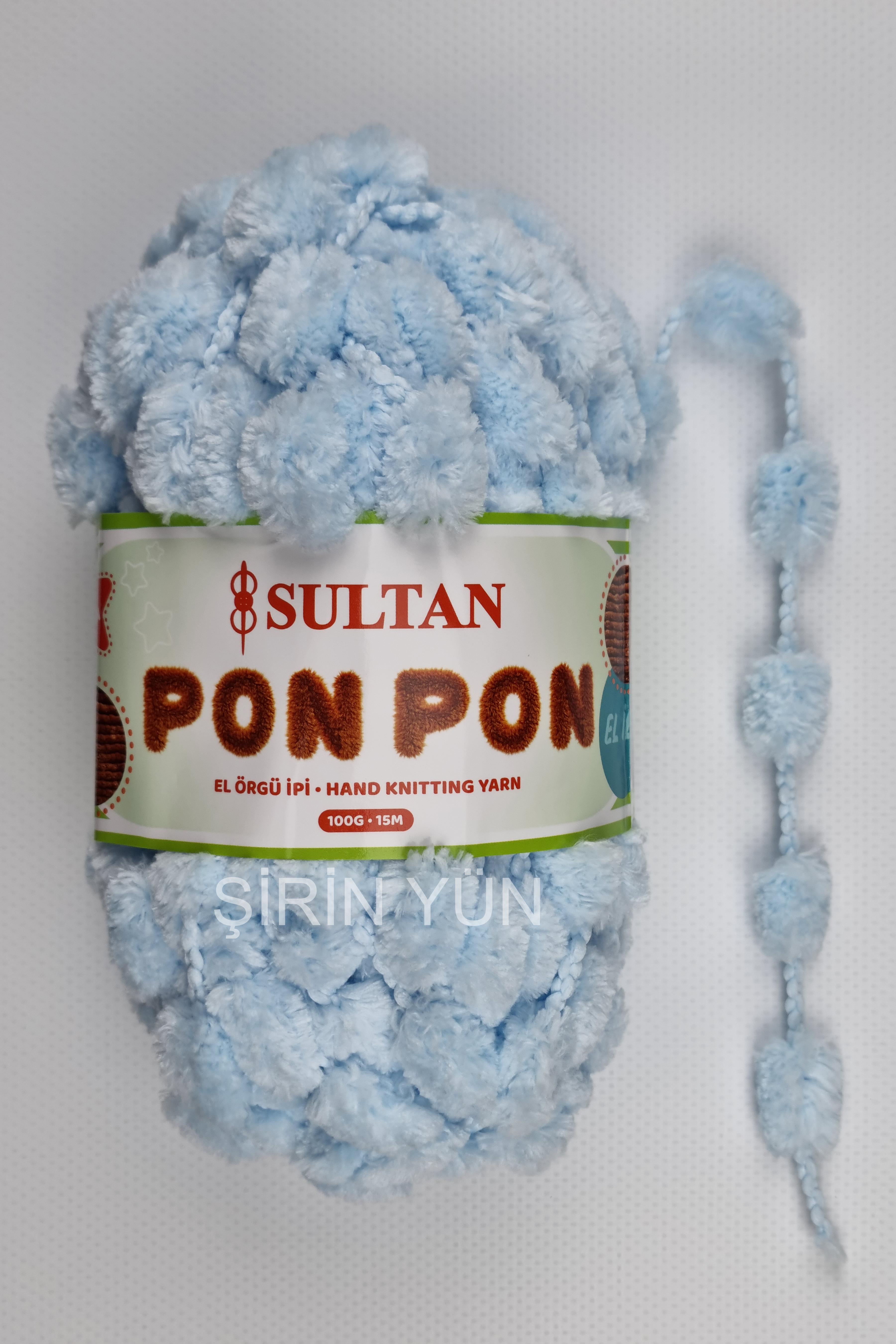 Sultan Ponpon İp 100 Gram 15 Metre %100 Polyester Açık Mavi 926