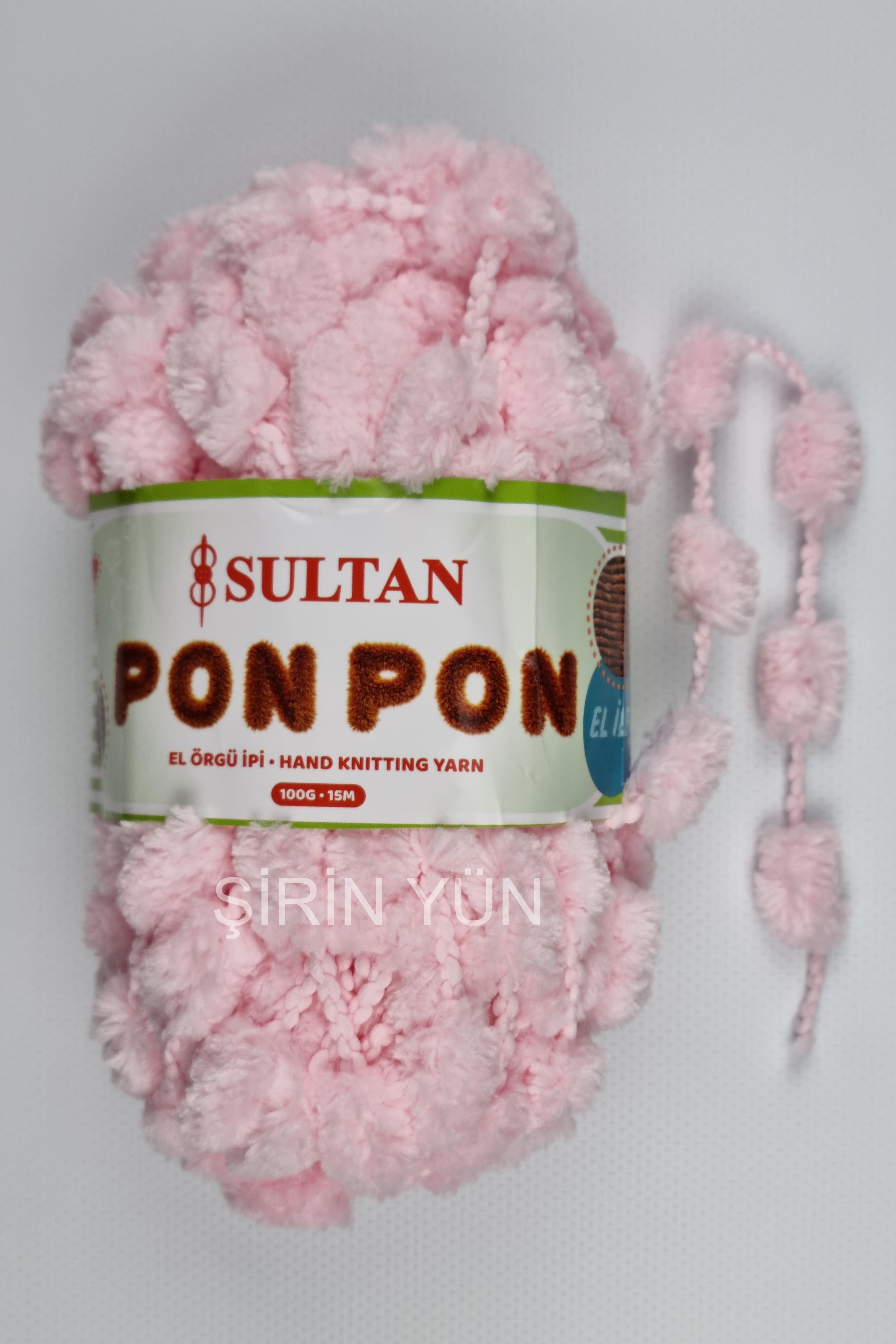 Sultan Ponpon İp 100 Gram 15 Metre %100 Polyester Açık Pembe 911