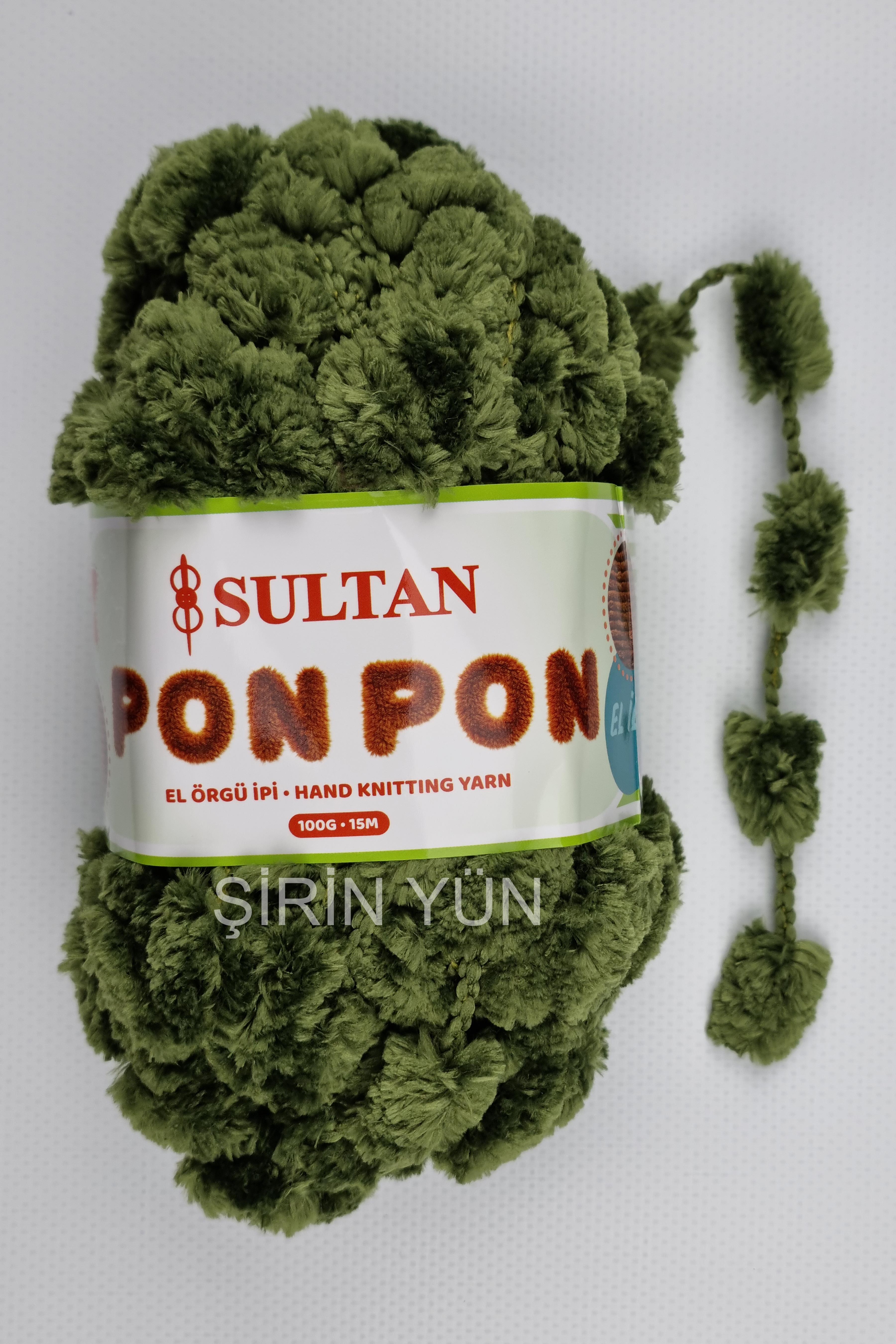 Sultan Ponpon İp 100 Gram 15 Metre %100 Polyester Çam Yeşili 995