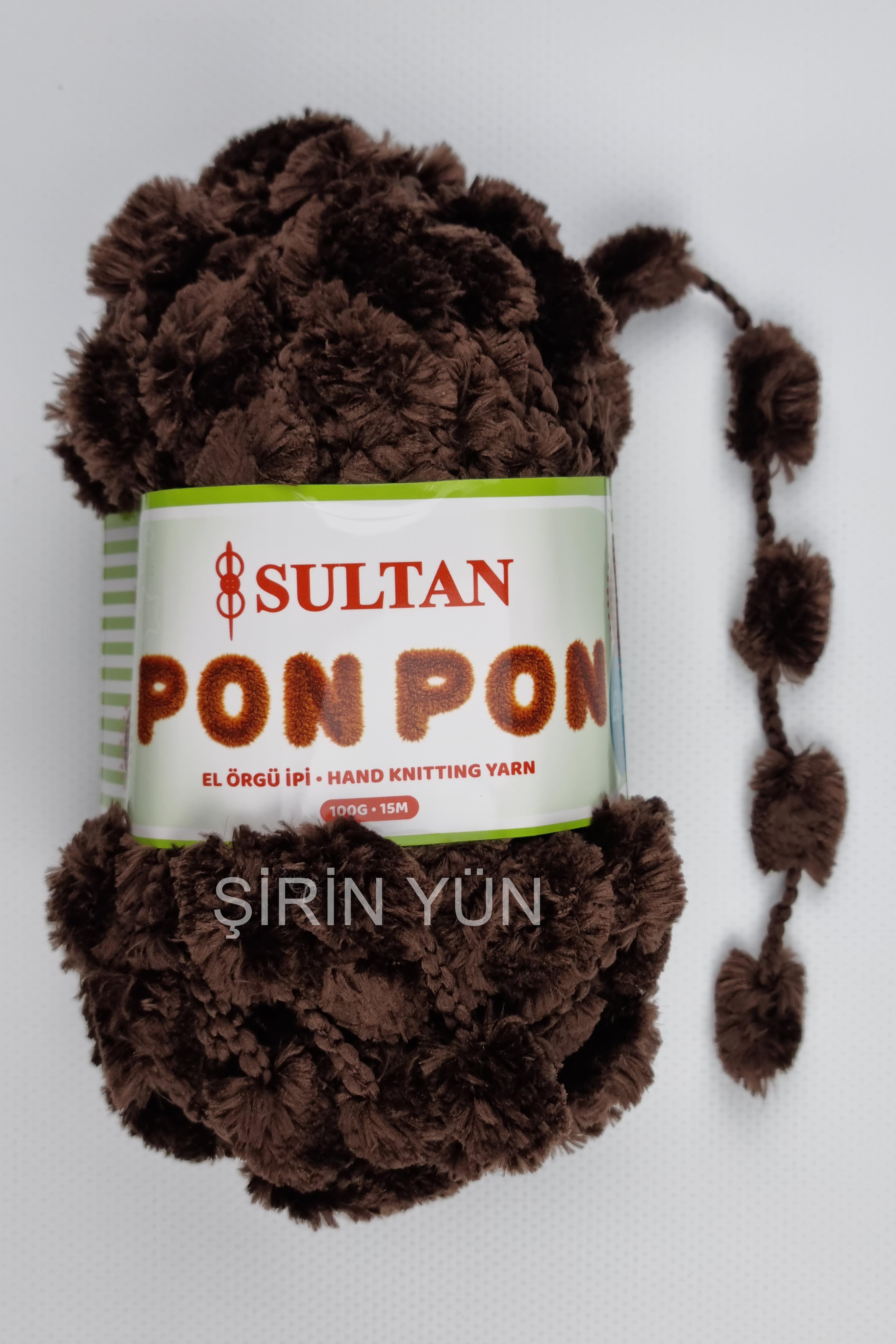 Sultan Ponpon İp 100 Gram 15 Metre %100 Polyester Kahverengi 948