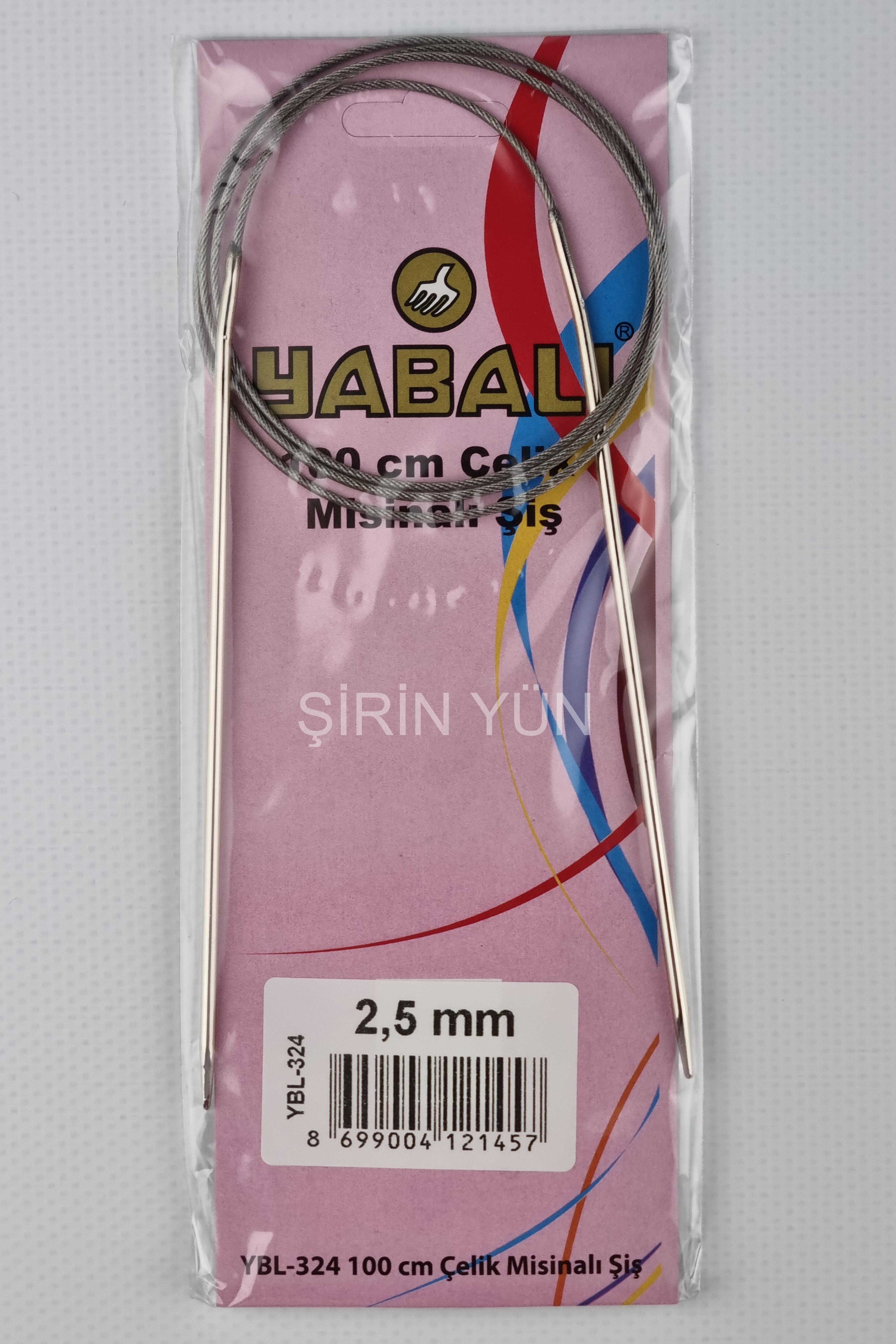 Yabalı 100 Cm Çelik Misinalı 2.5 mm Örgü Şişi
