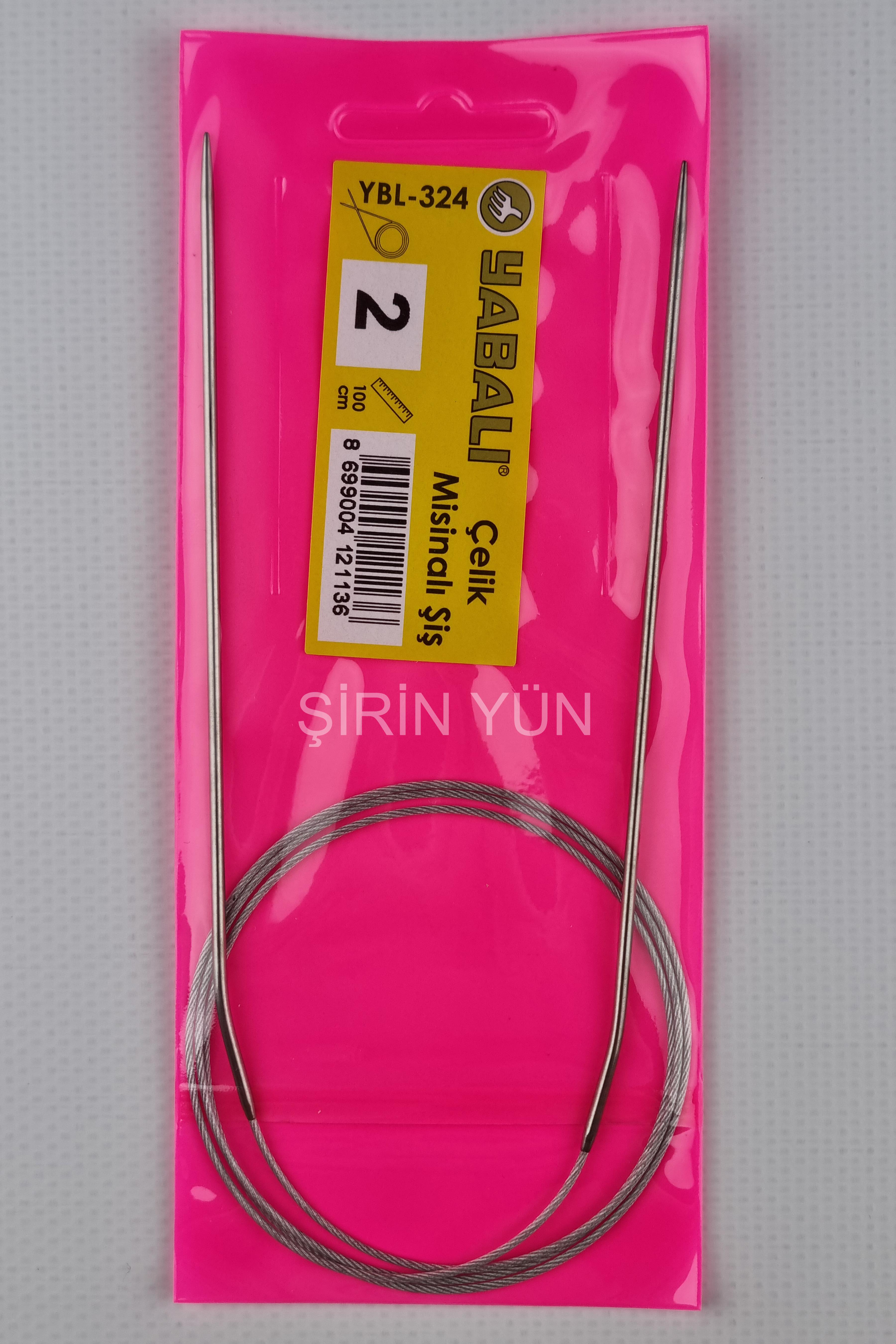 Yabalı 100 Cm Çelik Misinalı 2 mm Örgü Şişi