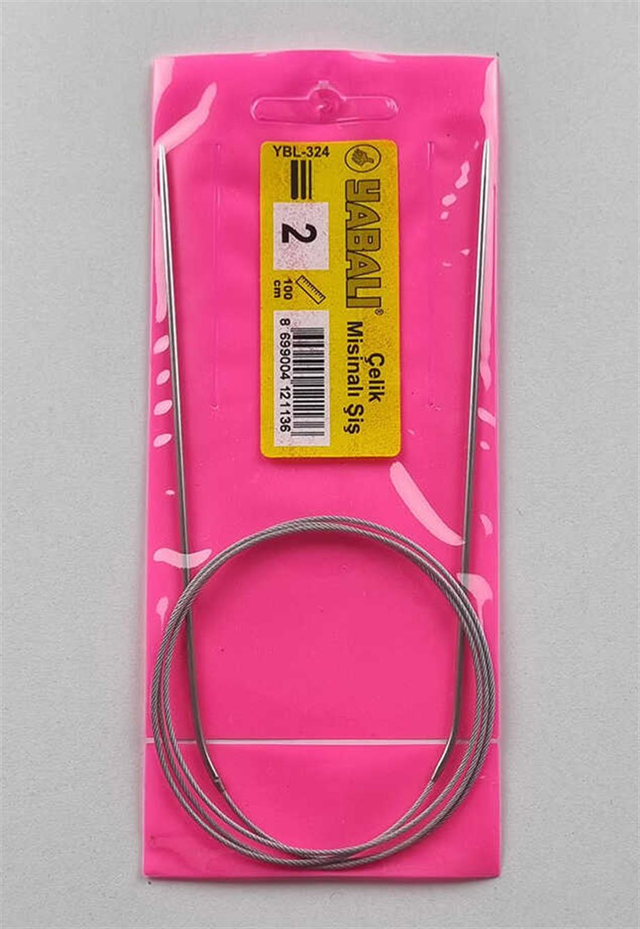 Yabalı 100 Cm Çelik Misinalı 2 mm Örgü Şişi