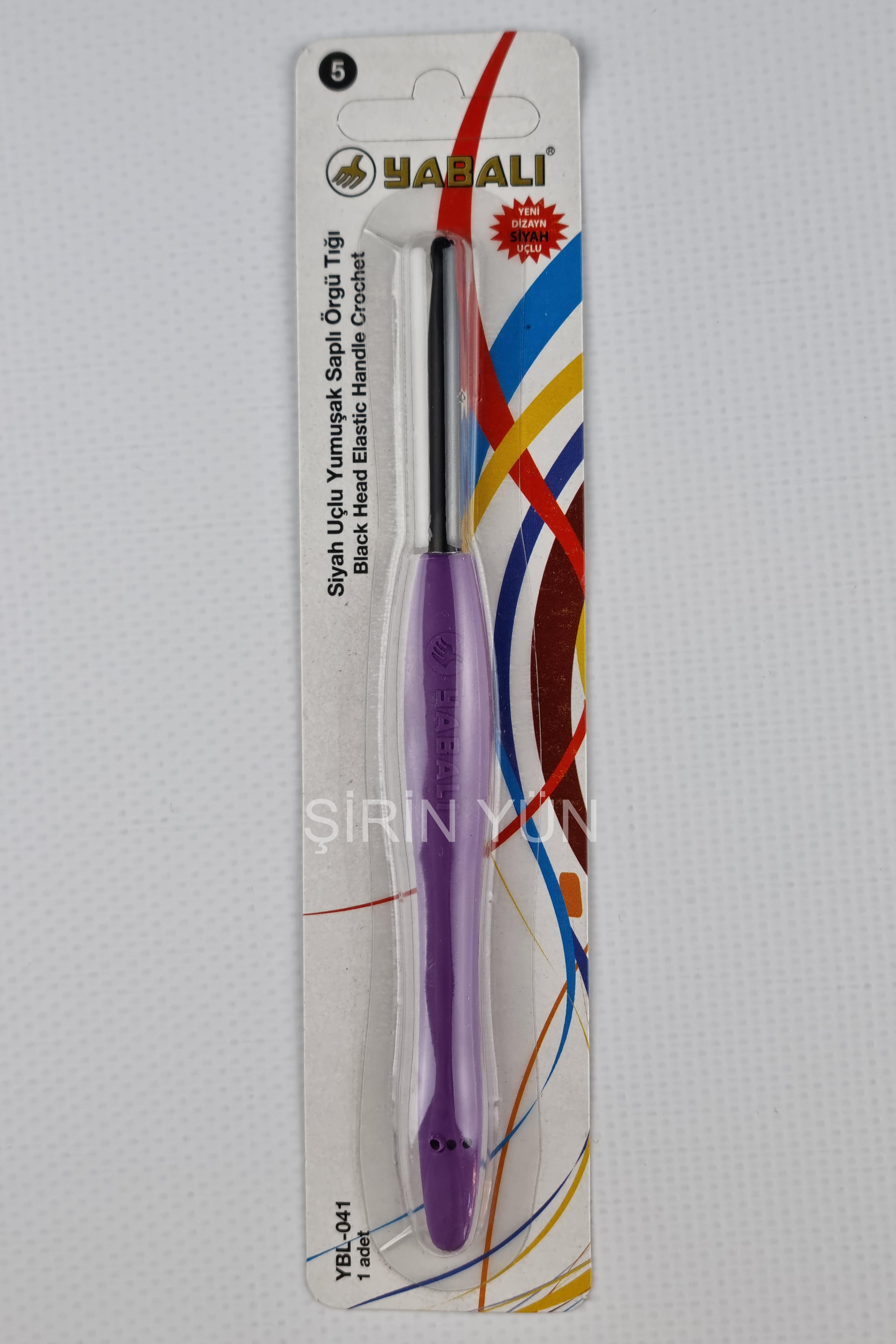 Yabalı 5 Mm Siyah Uçlu Elastik Saplı Örgü Tığı 