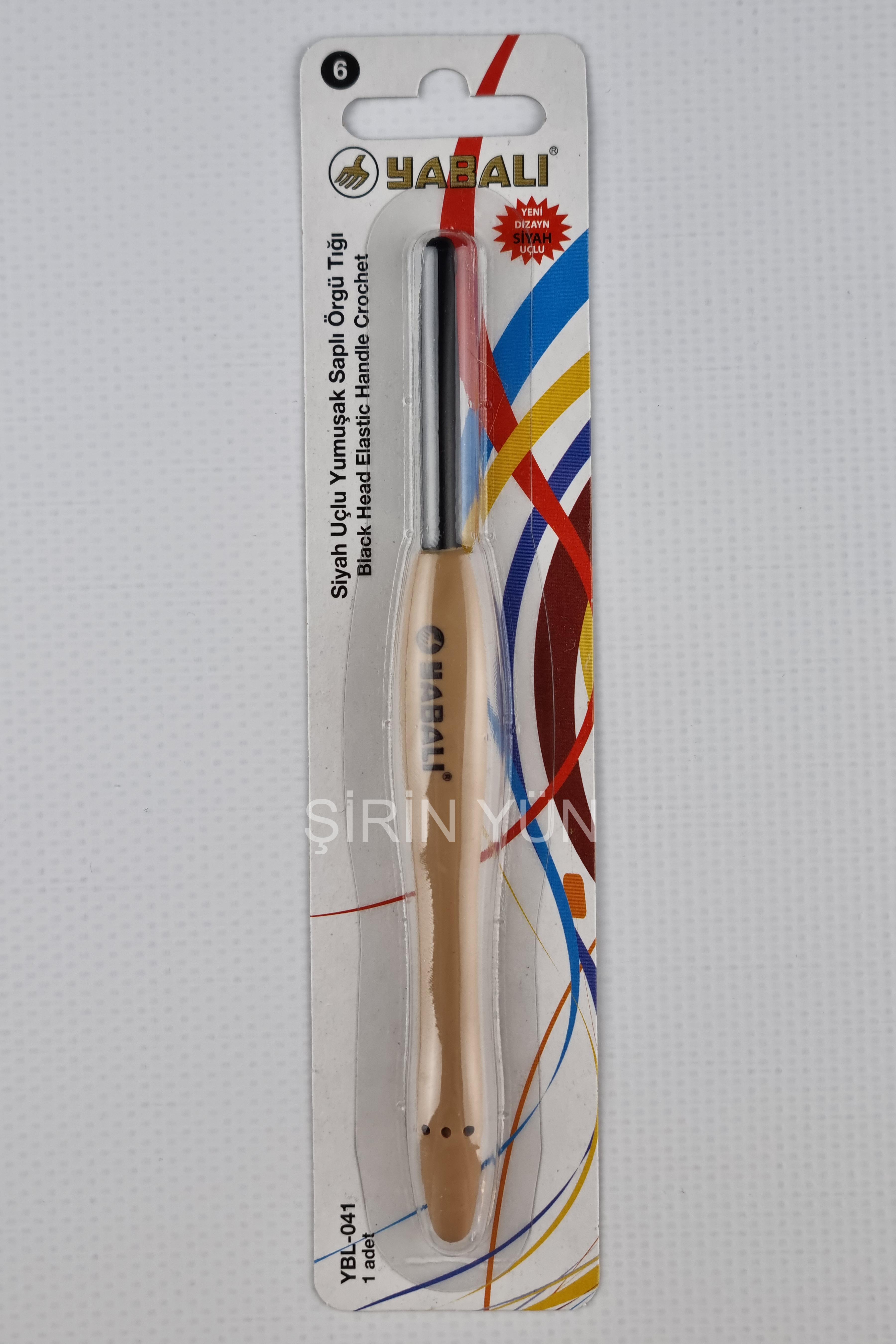 Yabalı 6 Mm Siyah Uçlu Elastik Saplı Örgü Tığı 