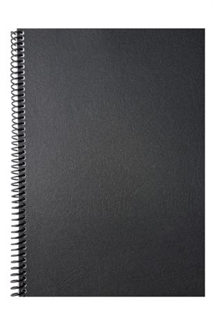 A4 Spiralli Desenli Karton Kapaklı 80 Yaprak Kareli Defter 1 Adet Siyah