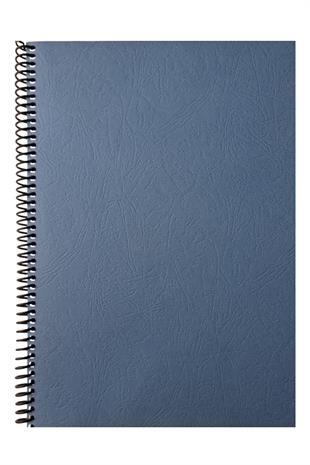 A4 Spiralli Desenli Karton Kapaklı 80 Yaprak Kareli Defter 1 Adet Denim