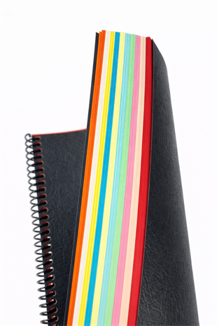 A4 Spiralli Karton Kapaklı 10 Renkli 100 Yaprak Çizgisiz Defter