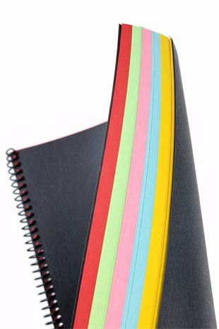 A4 Spiralli Karton Kapaklı 5 Renkli 100 Yaprak Çizgisiz Defter