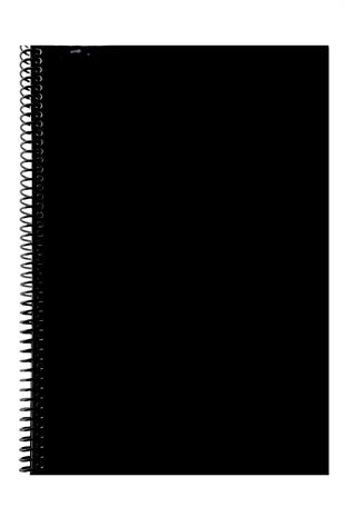 A4 Spiralli Pvc Kapaklı 80 Yaprak Kareli Defter 1 Adet Siyah