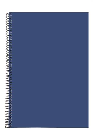 A4 Spiralli Pvc Kapaklı 80 Yaprak Kareli 4lü Defter Seti Denim - Yeşil - Gri - Kırmızı