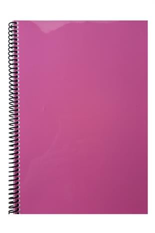 A4 Spiralli Pvc Kapaklı 80 Yaprak Kareli Defter 1 Adet Pembe