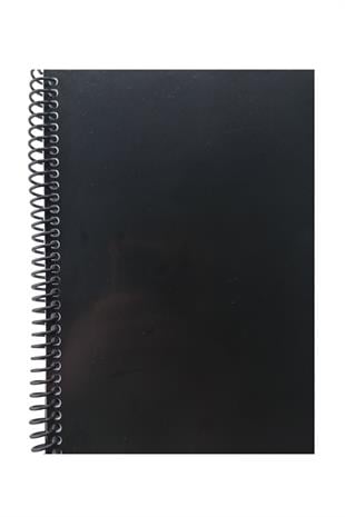 A5 Spiralli Pvc Kapaklı 80 Yaprak Kareli Defter 1 Adet Siyah