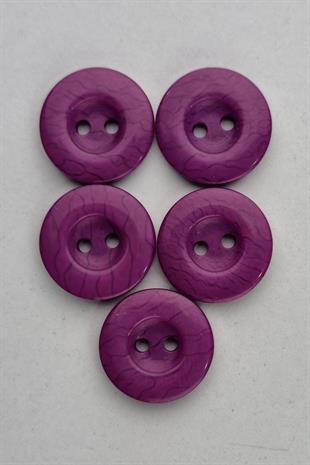 Akrilik Desenli Yuvarlak Fuşya Çeket Hırka Yelek Düğmesi 5 Adet