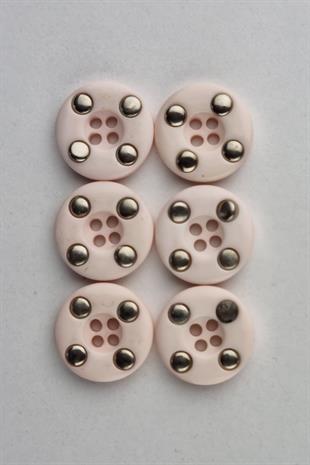 Akrilik Dört Delikli Yuvarlak Pudra Çeket Hırka Yelek Düğmesi 6 Adet