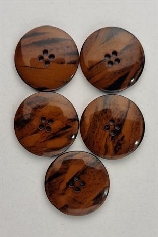 Akrilik Yuvarlak Batik Desen Taba Çeket Hırka Yelek Düğmesi 5 Adet