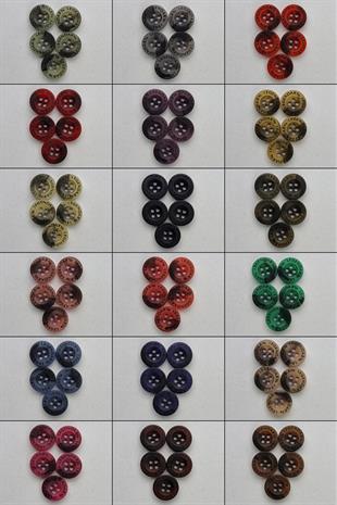 Batik Desenli Amigurumi Düğmesi 90 Adet Her Renkten 5 Adet