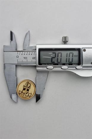 Büyük Boy Ahşap Denizci Desenli Kaban Çeket Hırka Yelek Düğmesi 5 Adet