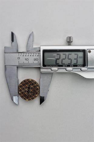 Büyük Boy Ahşap Görünümlü Eskitme Baklava Desenli Kaban Çeket Hırka Yelek Düğmesi 5 Adet