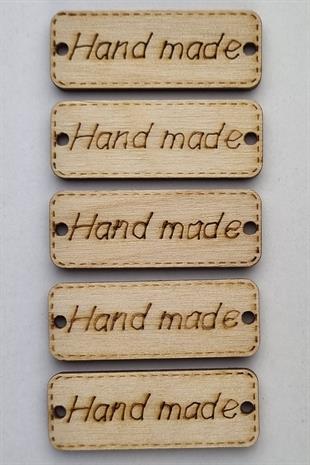 Dikilebilir Ahşap Dikdörtgen Handmade Etiketi 5 Adet 