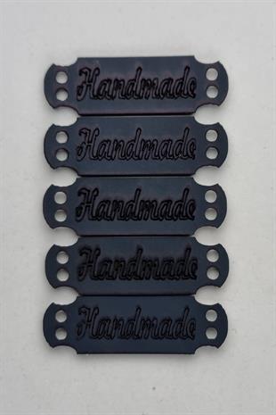 Dikilebilir Deri Dikdörtgen Handmade Etiketi Lacivert 5 Adet 