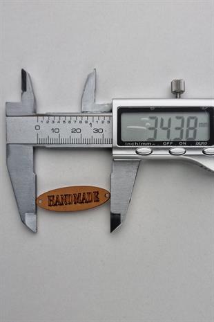 Dikilebilir Deri Oval Handmade Etiketi Lacivert 5 Adet 