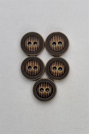 Küçük Boy Ahşap Görünümlü Eskitme Kaban Çeket Hırka Yelek Düğmesi 5 Adet